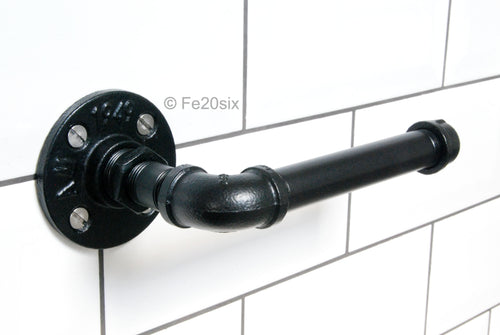 Fe20six Black Industrial Urban pipe pipework toilet roll holder