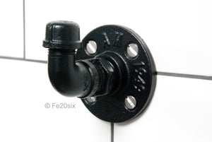 Fe20six black pipe industrial coat hook