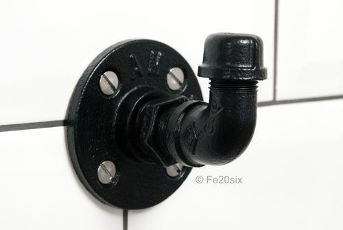 Fe20six black pipe industrial coat hook