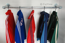 Load image into Gallery viewer, Fe20six galvanized pipe industrial clothes rail silver