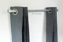 Load image into Gallery viewer, The Pyper by Fe20six. An urban industrial curtain pole in silver galvanized metal finish.