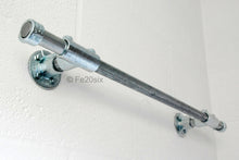 Load image into Gallery viewer, The Pyper by Fe20six. An urban industrial curtain pole in silver galvanized metal finish.