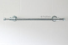Load image into Gallery viewer, The Pyper by Fe20six. An urban industrial curtain pole in silver galvanized metal finish.