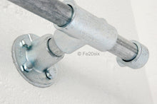 Load image into Gallery viewer, The Pyper by Fe20six. An urban industrial curtain pole in silver galvanized metal finish.