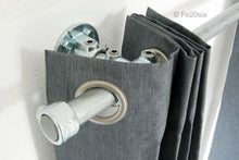 Load image into Gallery viewer, The Pyper by Fe20six. An urban industrial curtain pole in silver galvanized metal finish.