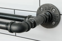 Load image into Gallery viewer, Fe20six industrial double towel rail with red hook