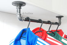 Load image into Gallery viewer, Fe20six industrial pipe clothes rail ceiling mounted
