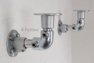 Fe20six industrial pipe galvanized silver bracket