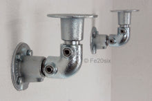 Load image into Gallery viewer, Fe20six industrial pipe galvanized silver bracket