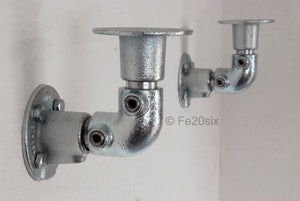 Fe20six industrial pipe galvanized silver bracket