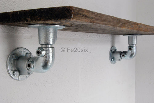 Fe20six industrial pipe galvanized silver bracket