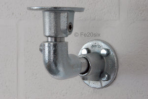 Fe20six industrial pipe galvanized silver bracket