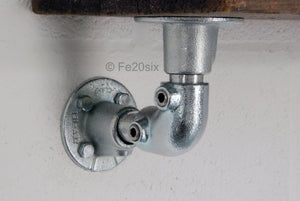 Fe20six industrial pipe galvanized silver bracket