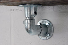 Load image into Gallery viewer, Fe20six industrial pipe galvanized silver bracket