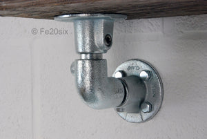 Fe20six industrial pipe galvanized silver bracket
