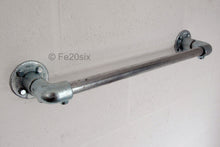 Load image into Gallery viewer, Fe20six industrial pipe galvanized silver towel rail