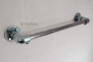 Fe20six industrial pipe galvanized silver towel rail