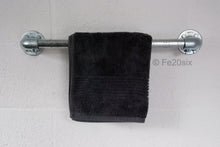 Load image into Gallery viewer, Fe20six industrial pipe galvanized silver towel rail