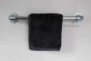 Fe20six industrial pipe galvanized silver towel rail