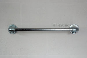 Fe20six industrial pipe galvanized silver towel rail