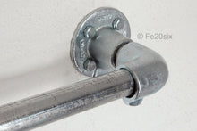 Load image into Gallery viewer, Fe20six industrial pipe galvanized silver towel rail