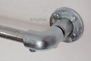 Fe20six industrial pipe galvanized silver towel rail