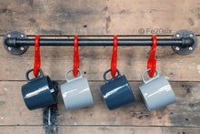 Load image into Gallery viewer, Fe20six kitchen bar mug utensil rack red hooks