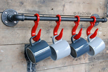 Load image into Gallery viewer, Fe20six kitchen bar mug utensil rack red hooks