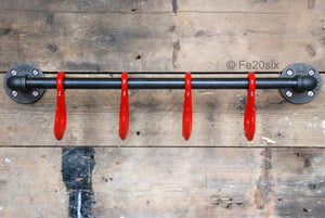 Fe20six kitchen bar mug utensil rack red hooks