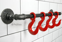 Load image into Gallery viewer, Fe20six kitchen bar mug utensil rack red hooks