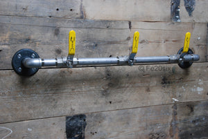 Fe20six pipe lever pipework coat rack hook rail