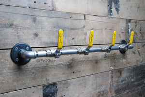 Fe20six pipe lever pipework coat rack hook rail