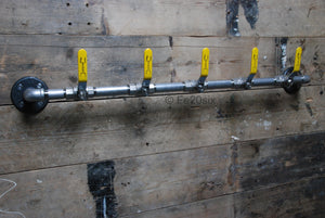 Fe20six pipe lever pipework coat rack hook rail