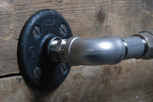 Fe20six pipe lever pipework coat rack hook rail