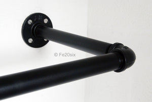 Fe20six retail POS pipework black clothes rail