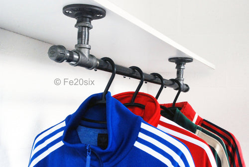 The Withington by Fe20six. An urban industrial inspired clothes rail in natural metal finish.