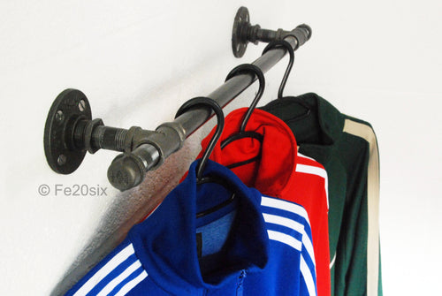 Fe20six vintage pipe wall mounted clothes rail