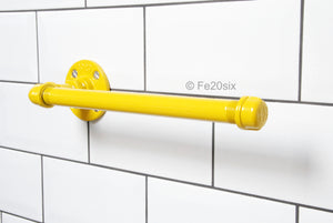 Fe20six yellow pipework towel rail bathroom