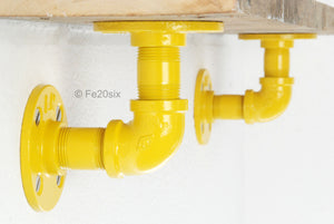 Fe20six yellow steampunk metal shelf brackets