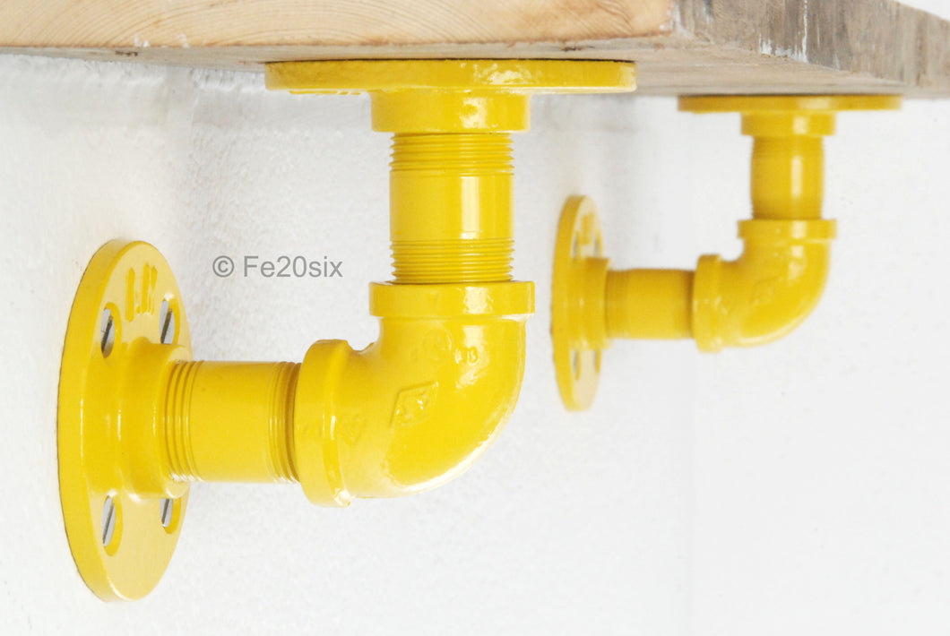 Fe20six yellow steampunk metal shelf brackets
