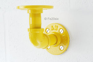 Fe20six yellow steampunk metal shelf brackets