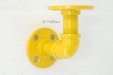Load image into Gallery viewer, Fe20six yellow steampunk metal shelf brackets