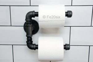 Pipework pipe industrial double toilet roll holder