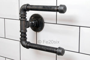 Pipework pipe industrial double toilet roll holder