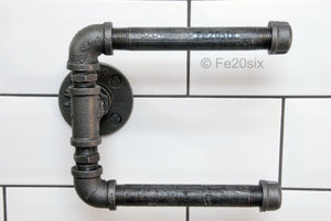Pipework pipe industrial double toilet roll holder