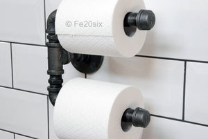 Pipework pipe industrial double toilet roll holder