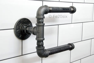 Pipework pipe industrial double toilet roll holder