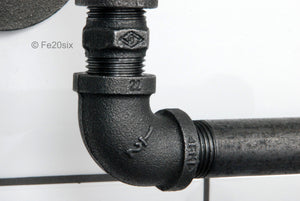 Pipework pipe industrial double toilet roll holder